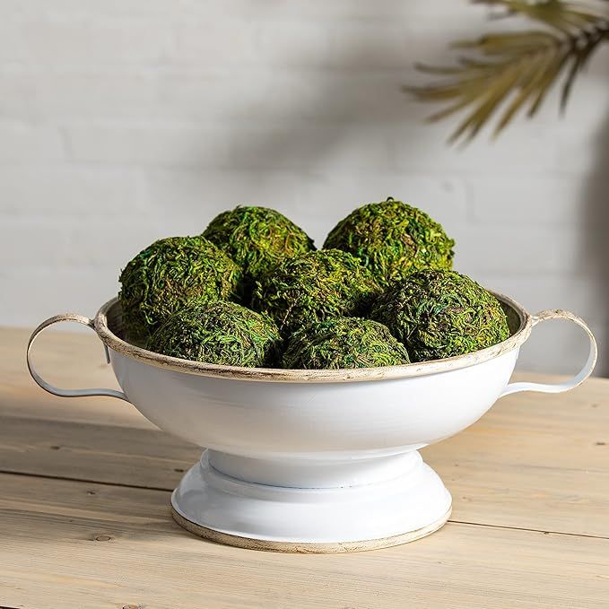 Decorative Green Moss Balls Set of 6 - Natural Orbs for Centerpiece, Tray, Bowl or Table Decorati... | Amazon (US)