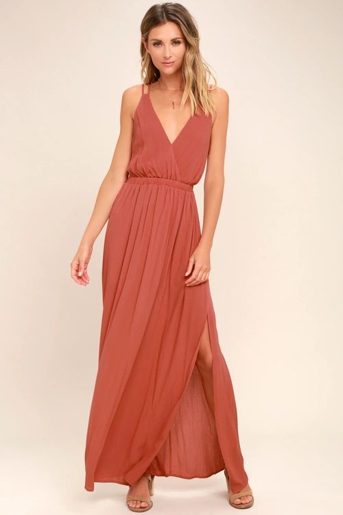 Lost in Paradise Rusty Rose Maxi Dress | Lulus (US)