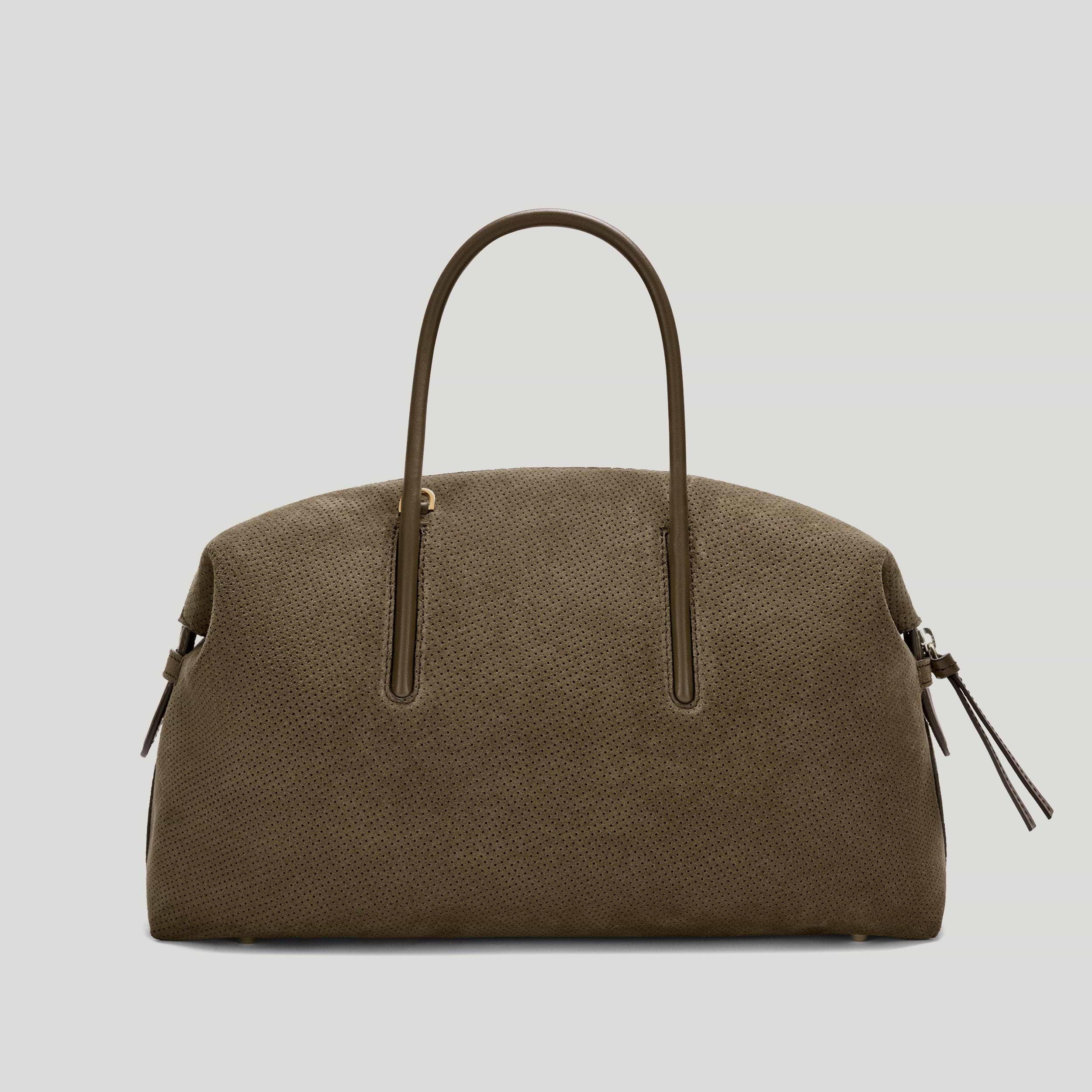 The Midi Stockholm | Deep Khaki Perforated Suede | DeMellier | DeMellier