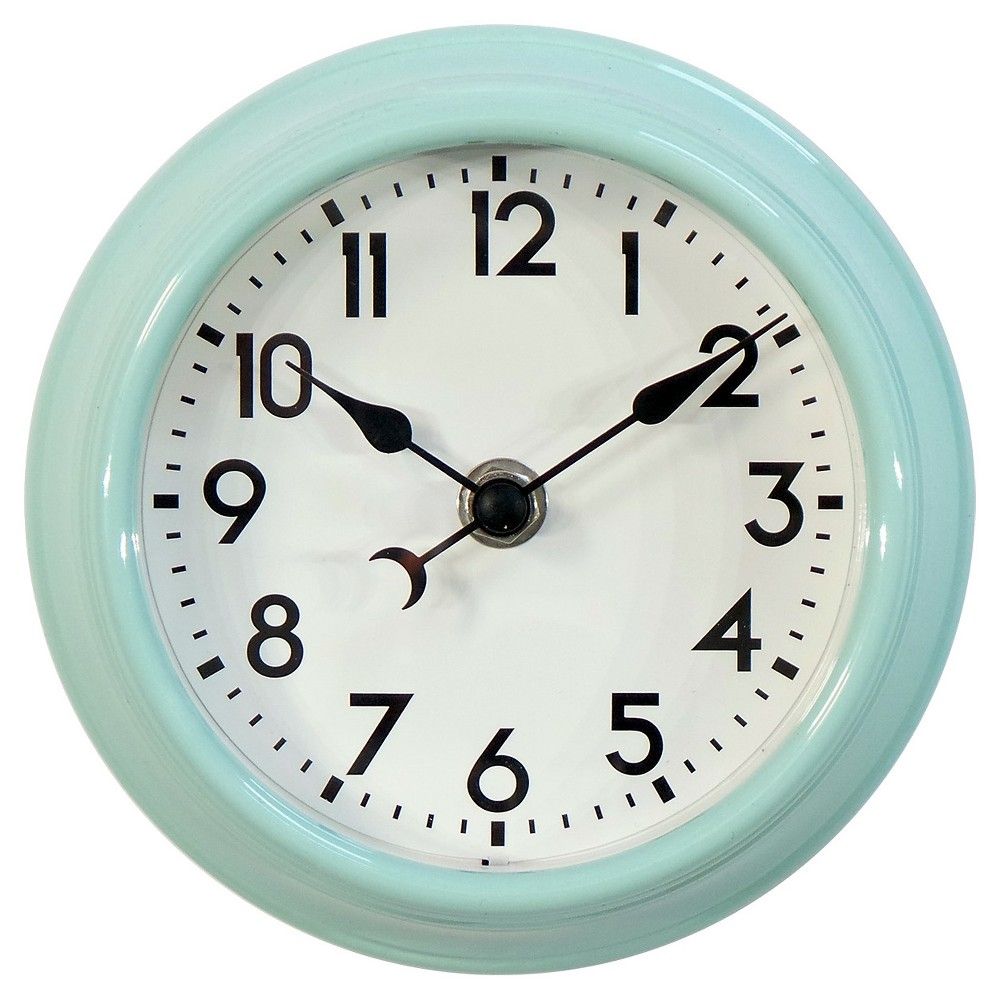 Schoolhouse 6"" Table Clock Mint - Threshold , Green | Target