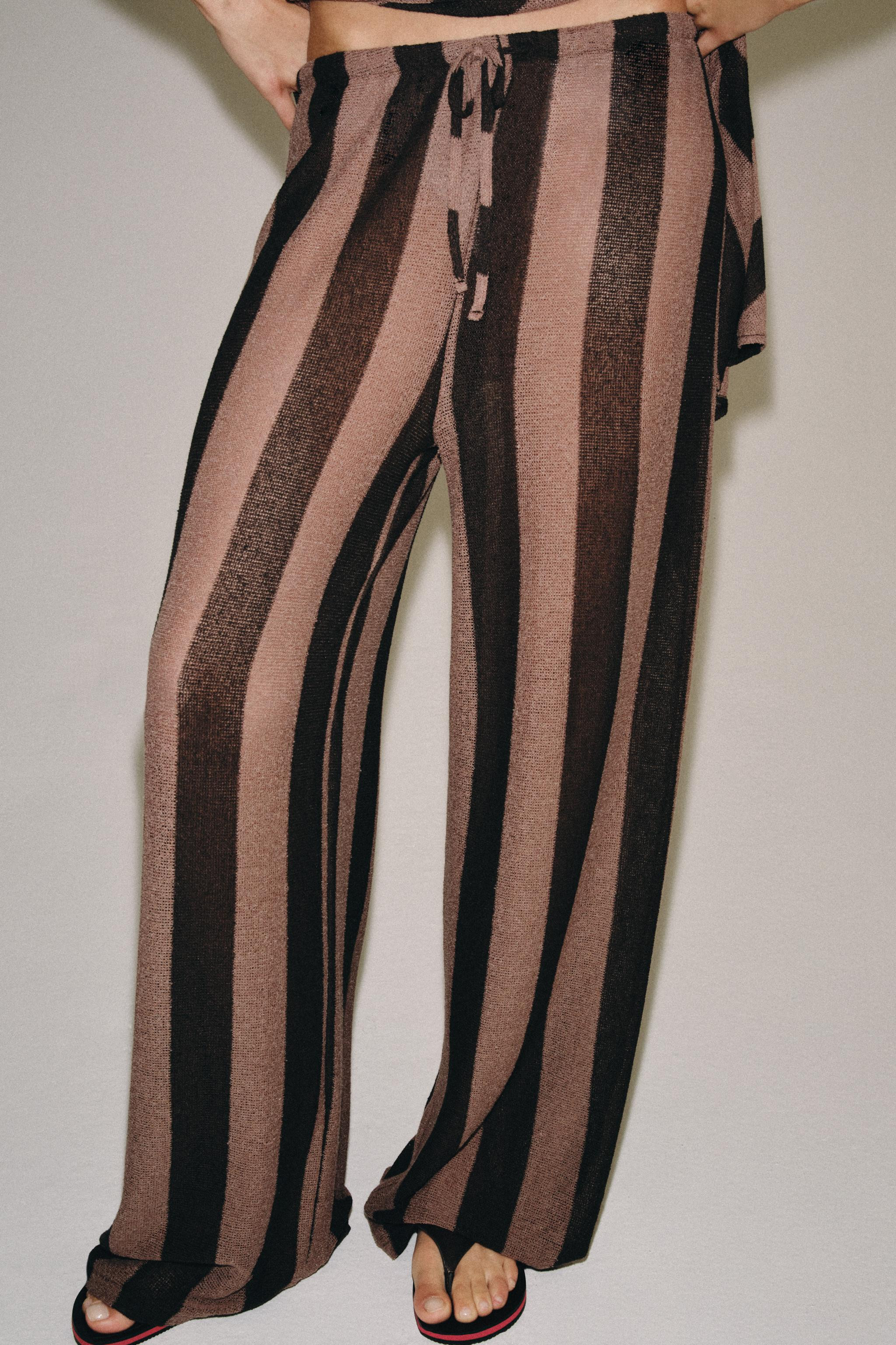 STRIPED RUSTIC PANTS | Zara Canada