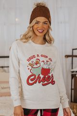 "Have A Cup Of Cheer" Retro Graphic Pullover | Magnolia Boutique