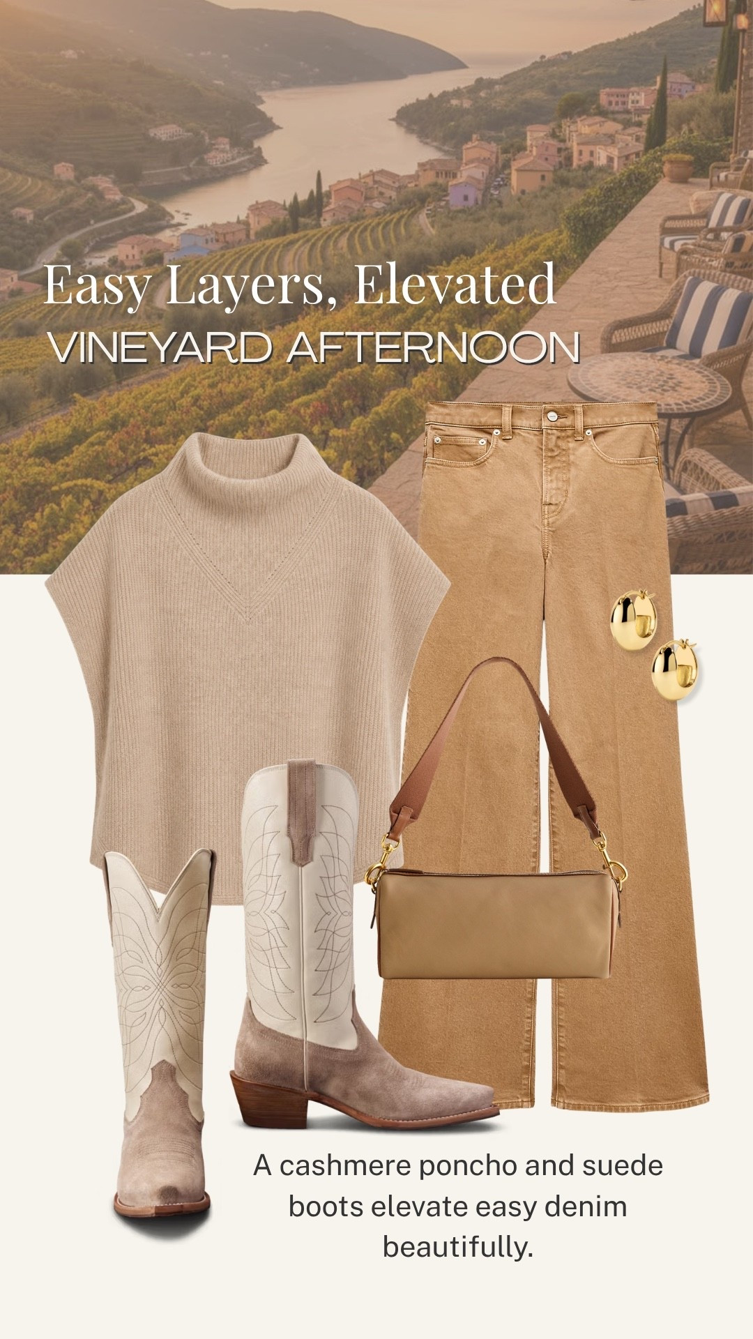 This is an easy way to make classic denim feel a little more elevated. A soft cashmere poncho adds beautiful texture and drape, while suede western boots bring warmth and personality to the neutral palette. I’d wear this for fall weekends, travel, or an easy dinner out.

💡 LTK MADE EASY
❤️ Heart = Support my posts!
🔖 Save = Get sale & restock alerts
📋 Lists = Keep favorites organized
📲 Share = Send lists and products to a friend
💬 Comment = Ask me anything about what I’m wearing!

#LTKootd #LTKOver40 #LTKSeasonal