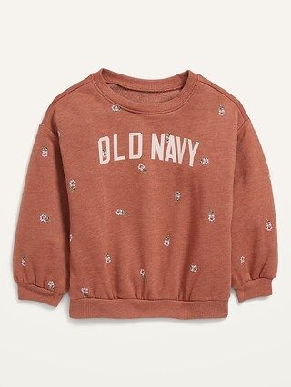 Logo Crew-Neck Pullover Sweatshirt for Toddler Girls | Old Navy (US)
