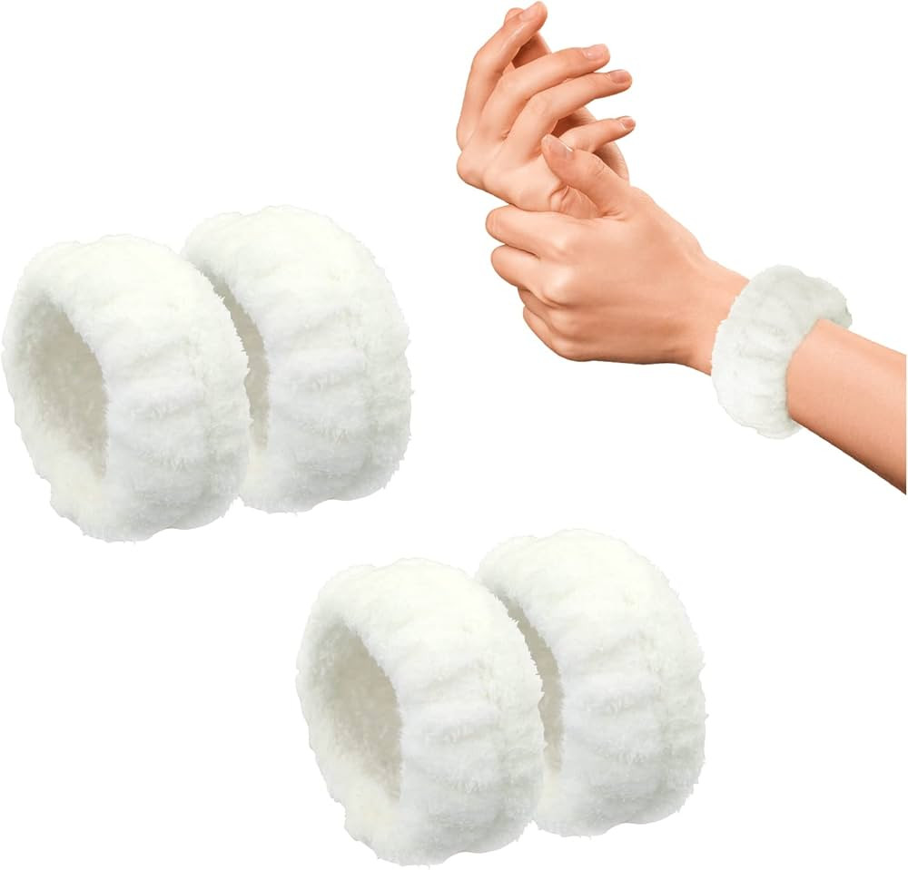Andiker 2 Pairs Wrist Spa Wash Bands, Soft Microfiber Wrist Wash Bands for Women Girls, Fleece Ma... | Amazon (CA)