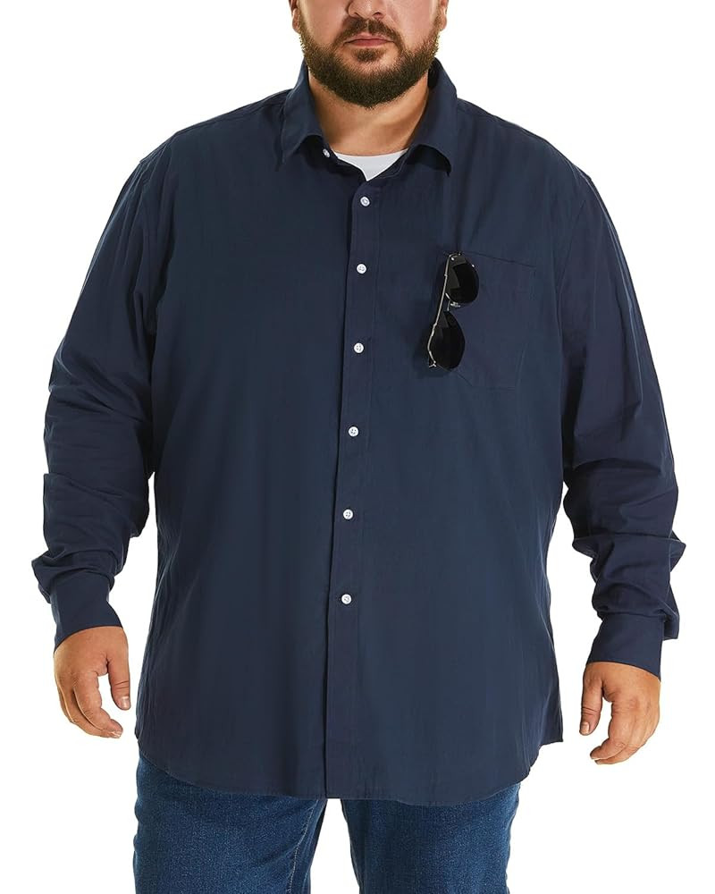HOdo Big and Tall Mens Cotton Button Down Shirt 3XL-6XL | Amazon (US)