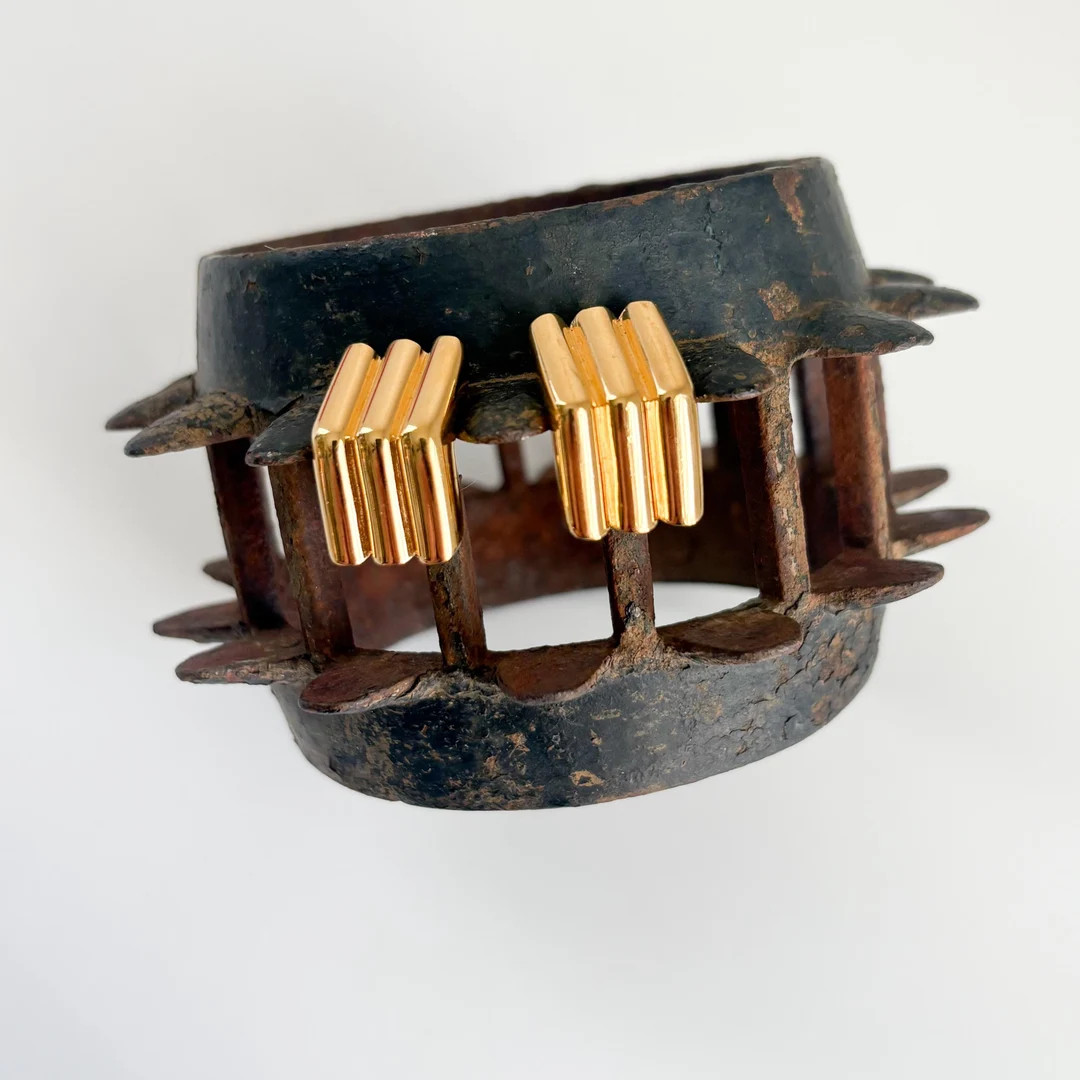 Vintage Yves Saint Laurent Gold Clip Earrings: Textured YSL Designer Jewelry - Etsy | Etsy (US)