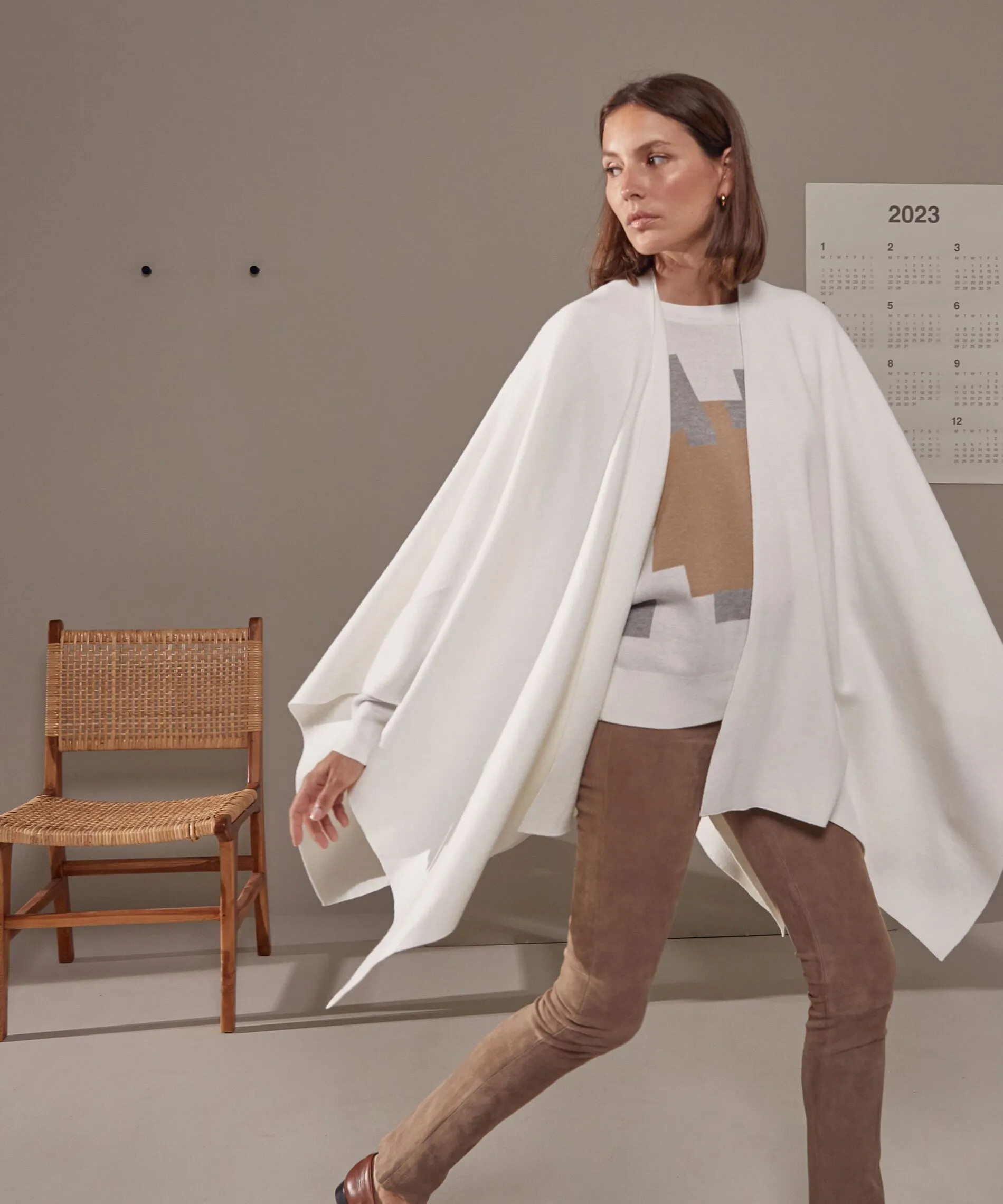 Cape en maille		blanc | Rodier