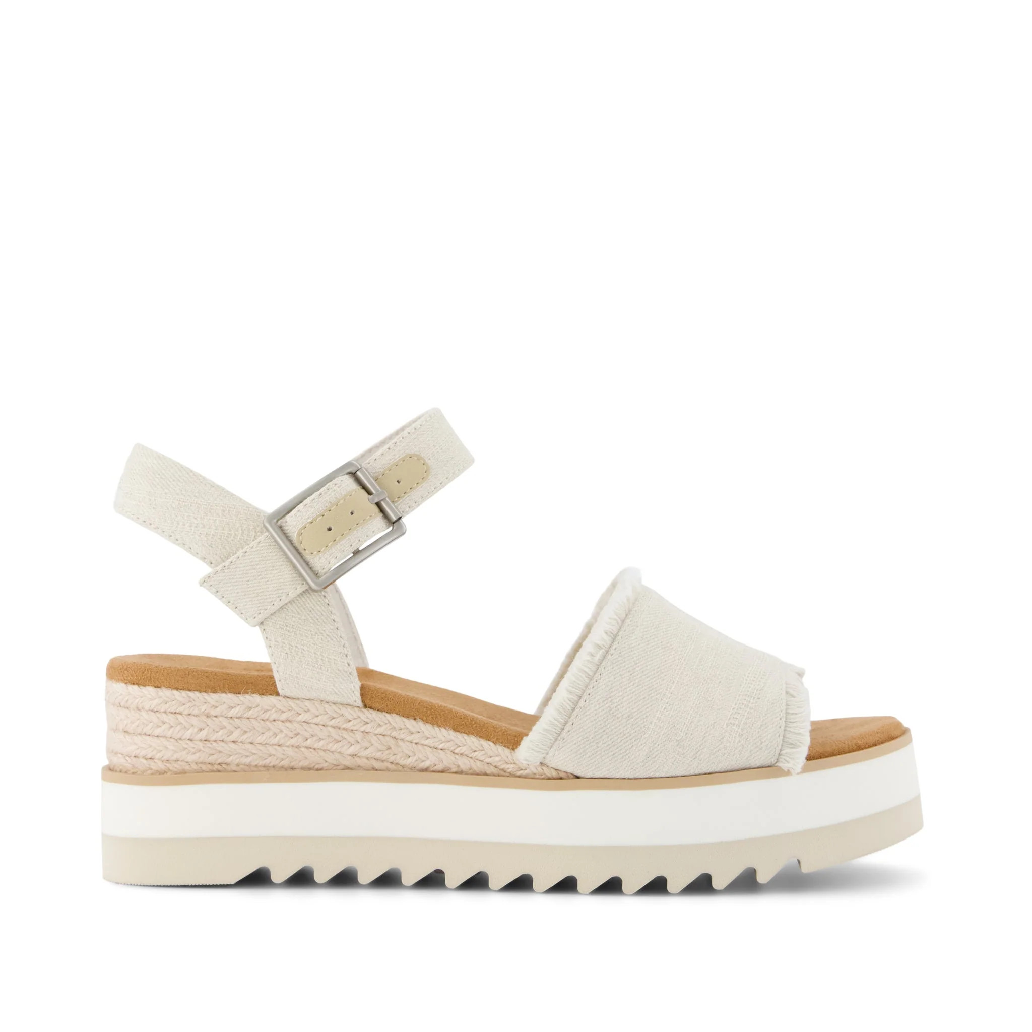Womens Diana Wedge Sandal White Denim Fray | Toms EMEA