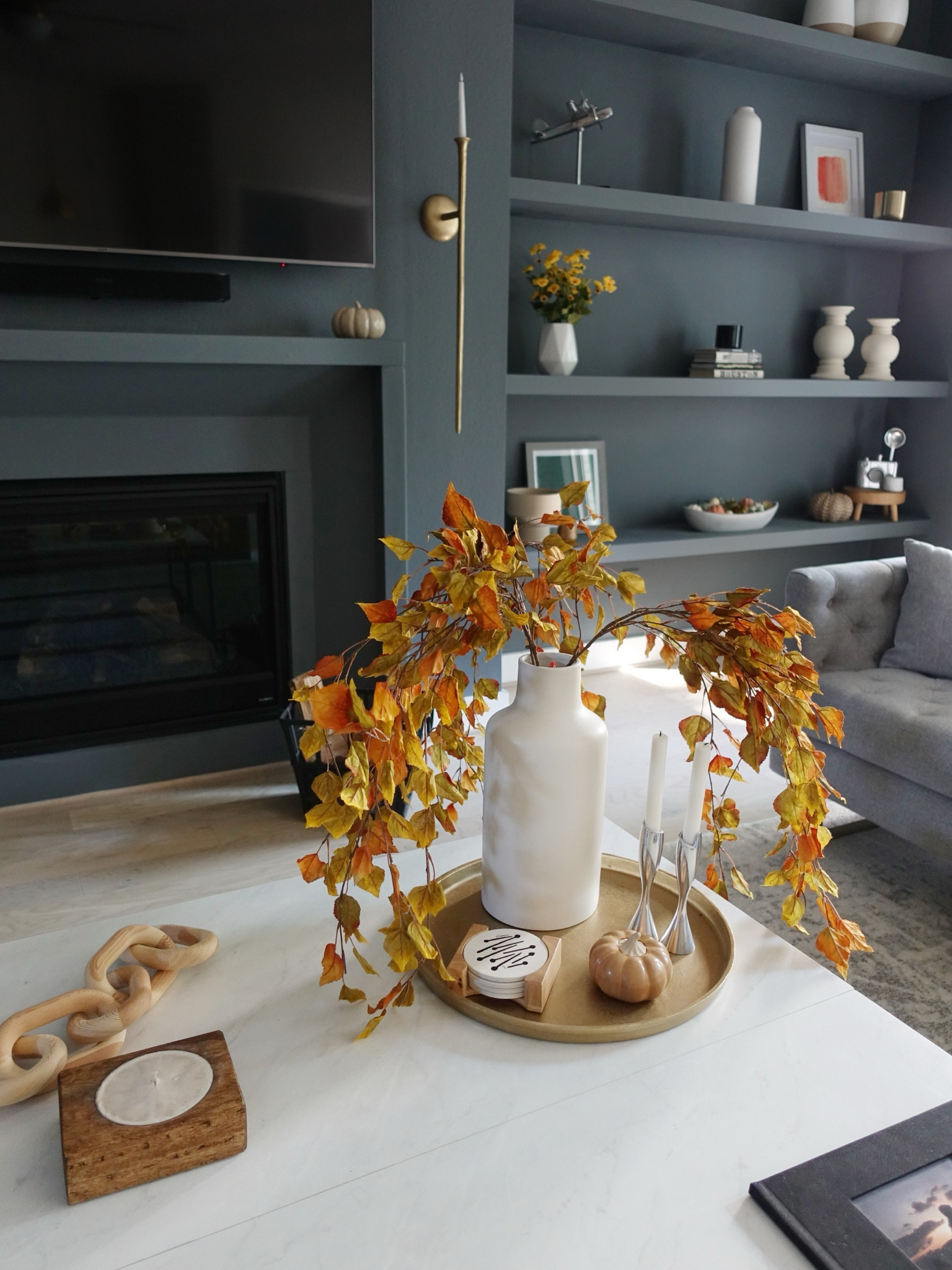 Fall home decor coffee table living room florals 

#LTKSeasonal #LTKHome #LTKSaleAlert