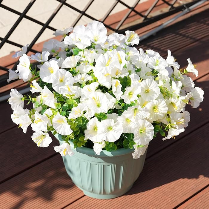 Artificial Flowers for Outdoors, UV Resistant Fake Silk Morning Glory, Realistic Faux Plants for ... | Amazon (US)