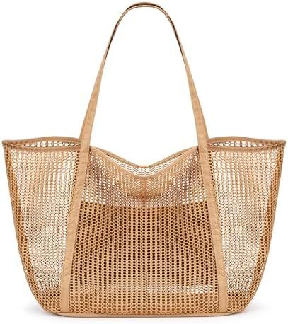 KALIDI FANCY FOREST Beach Mesh Tote Bag, Womens Shoulder handbag MAX 27L Grocery Bag | Amazon (US)