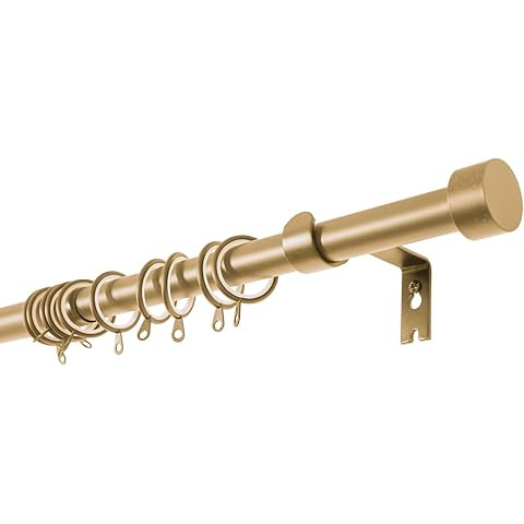 TWOPAGES Adjustable Curtain Rods for Windows 28 to 76 Inch, Heavy Duty 1 Inch Gold Curtain Rod wi... | Amazon (US)