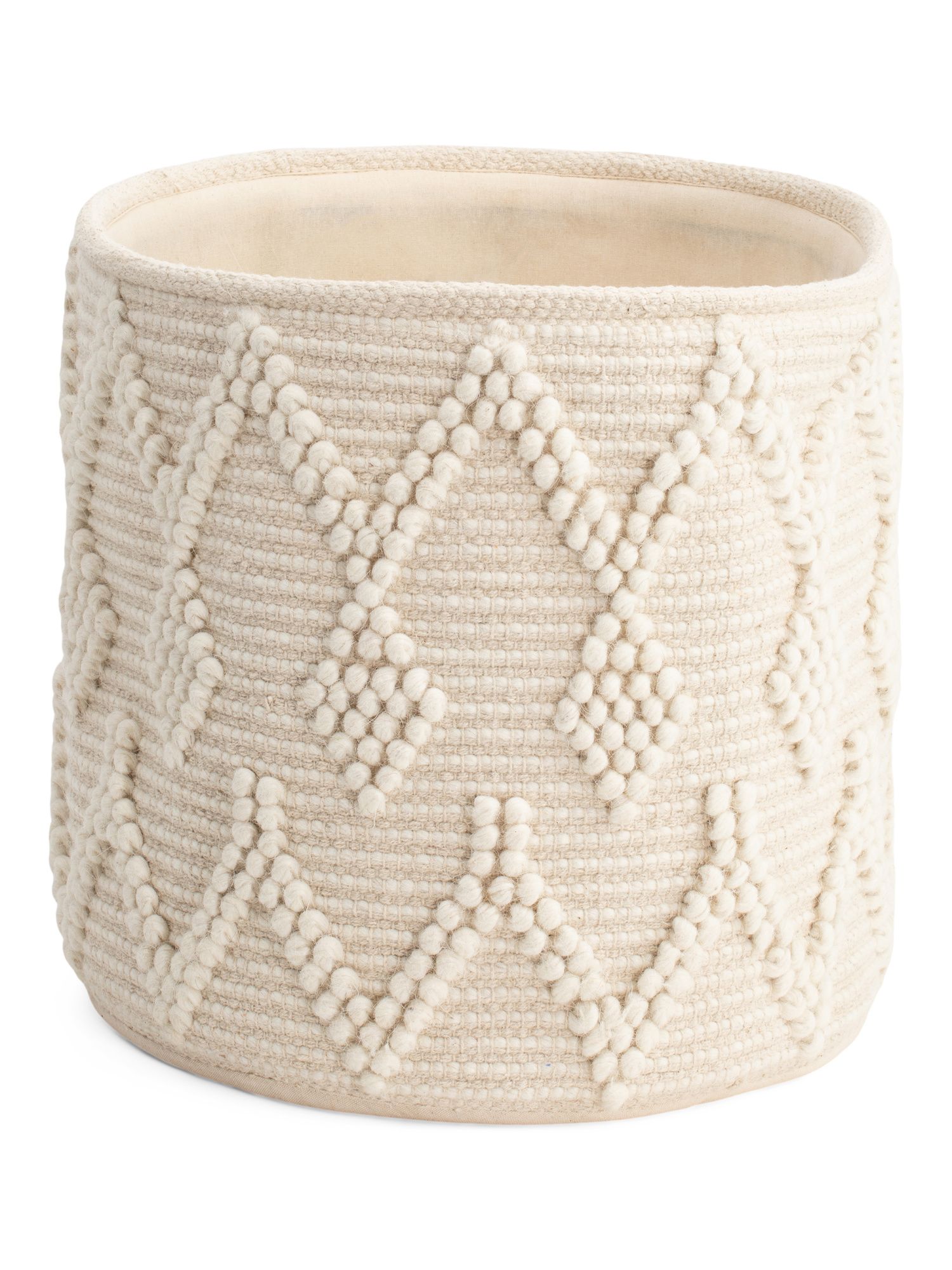 Large Wool Blend Diamond Loop Storage Basket | TJ Maxx