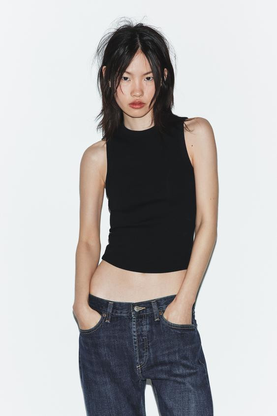 RIBBED TOP WITH STRAPS | Zara UK