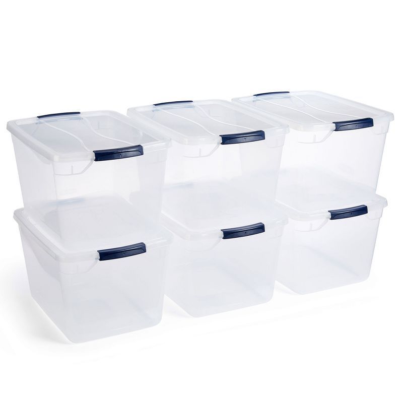 Rubbermaid Cleverstore Home Office Organization 30 Quart Clear Latching Stackable Plastic Storage... | Target