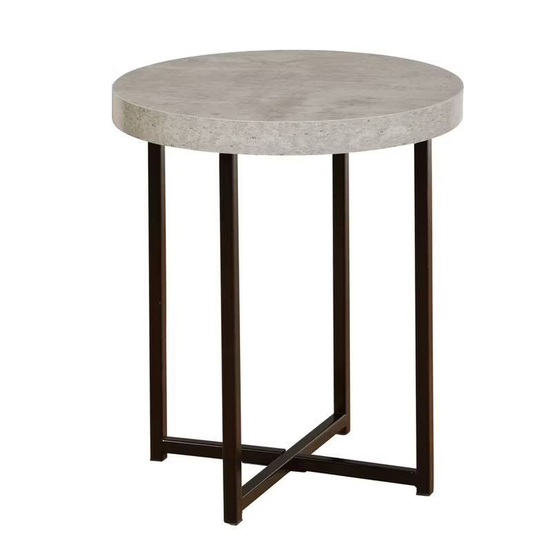 Era Round Contemporary End Table Gray/Black  - Buylateral | Target