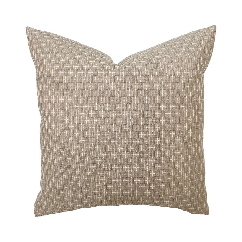 Nolan | Soft Brown Woven Pillow Cover | Linen & James