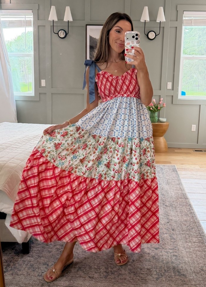 Absolutely BEAUTIFUL Ribbon shoulder!! Perfect patchwork dress for every summer occasion 🍉☀️

#LTKootd #LTKgrwm #LTKmomlife