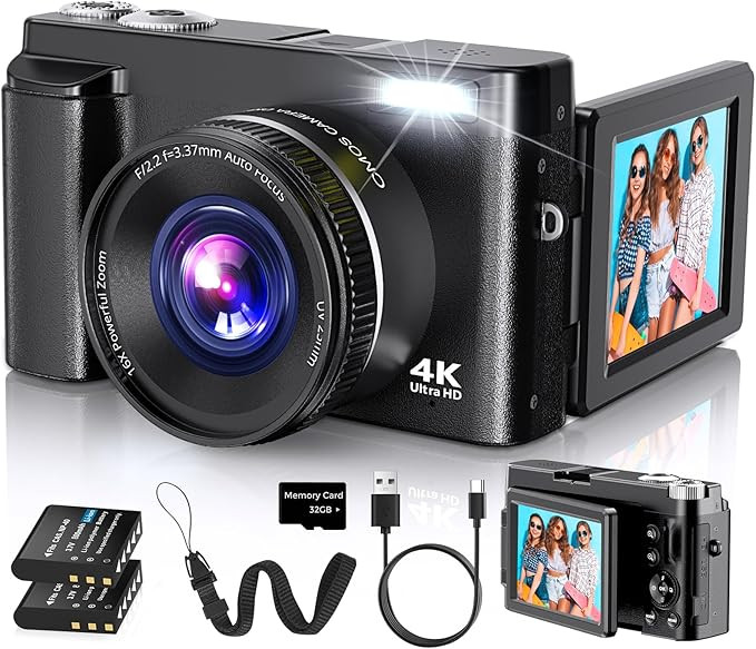 4K Digital Camera for Photography Autofocus, 2025 Latest 48MP Vlogging Camera for YouTube with SD... | Amazon (US)