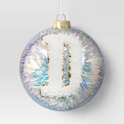 Christmas Monogram Plastic Tinsel Ball D - Wondershop™ | Target