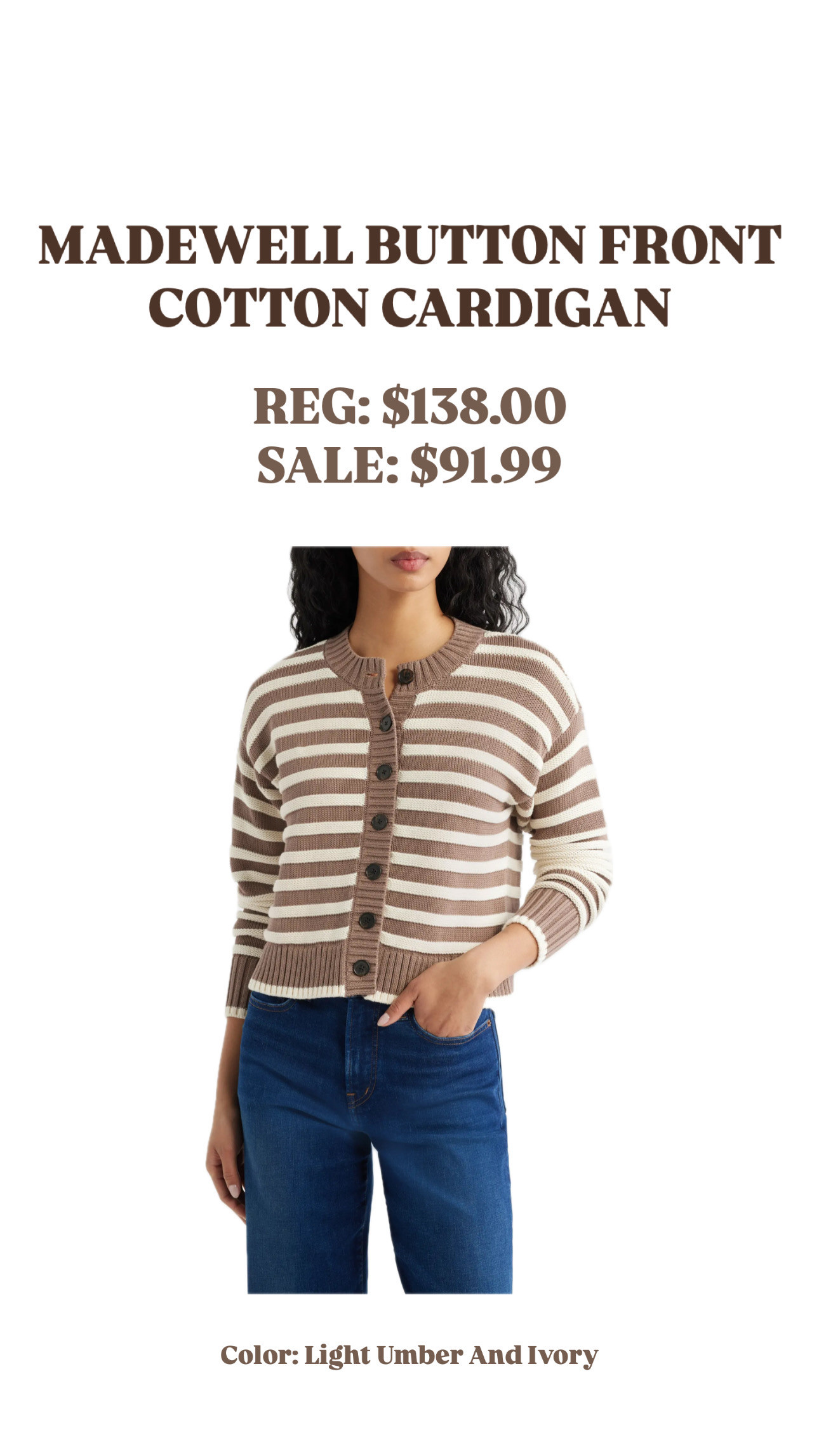 A classic cardigan is one of my favorite wardrobe staples, and this Madewell one is so good! I love the timeless stripes and lightweight feel. Perfect for transitioning into fall. Get it for under $100 during the Nordstrom Anniversary sale!

#LTKootd #LTKSeasonal #LTKSaleAlert