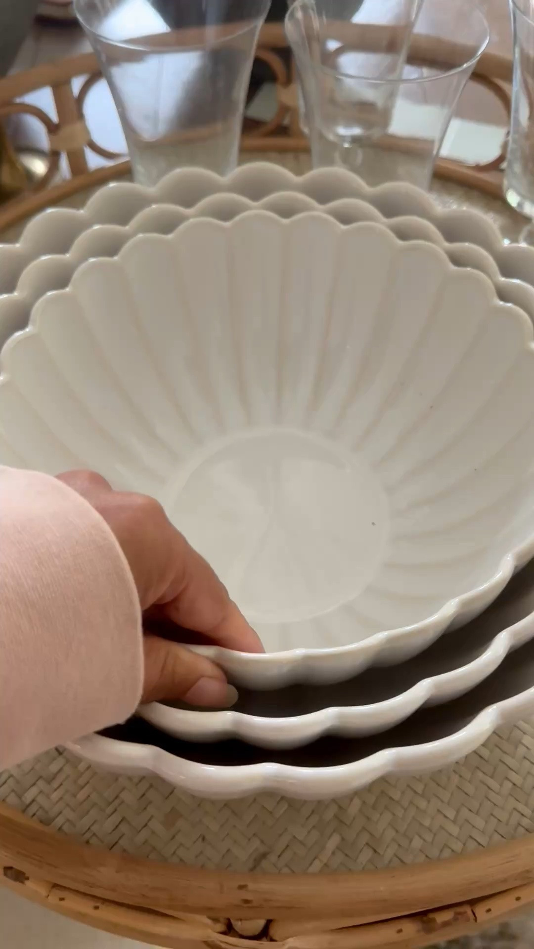 Love these scalloped serving bowls. They come in a set of 3 for just under $25!