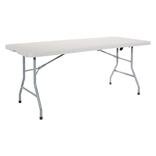 Office Star Resin Rectangle Center-Folding Portable Table for Picnics, Camping, and Tailgating, 6... | Amazon (US)