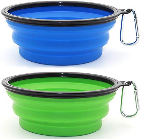 SLSON Collapsible Dog Bowl, 2 Pack Collapsible Dog Water Bowls for Cats Dogs, Portable Pet Feeding W | Amazon (US)