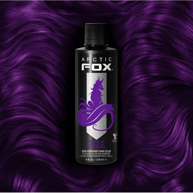 Arctic Fox Vegan and Cruelty-Free Semi-Permanent Hair Color Dye (8 fl oz, Purple AF) | Walmart (US)