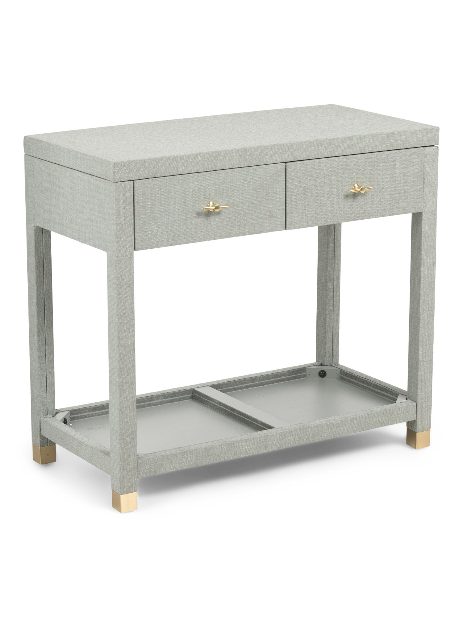 32x29 2 Drawer Linen Wrapped Side Table | TJ Maxx