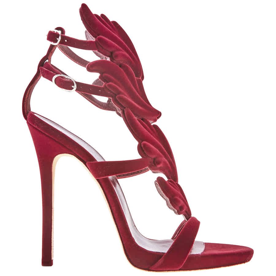 Giuseppe Zanotti Ladies High Heel Pump Burgundy Cruel Velvet Sandals, Brand Size 36 ( US Size 6 ) | Jomashop.com & JomaDeals.com