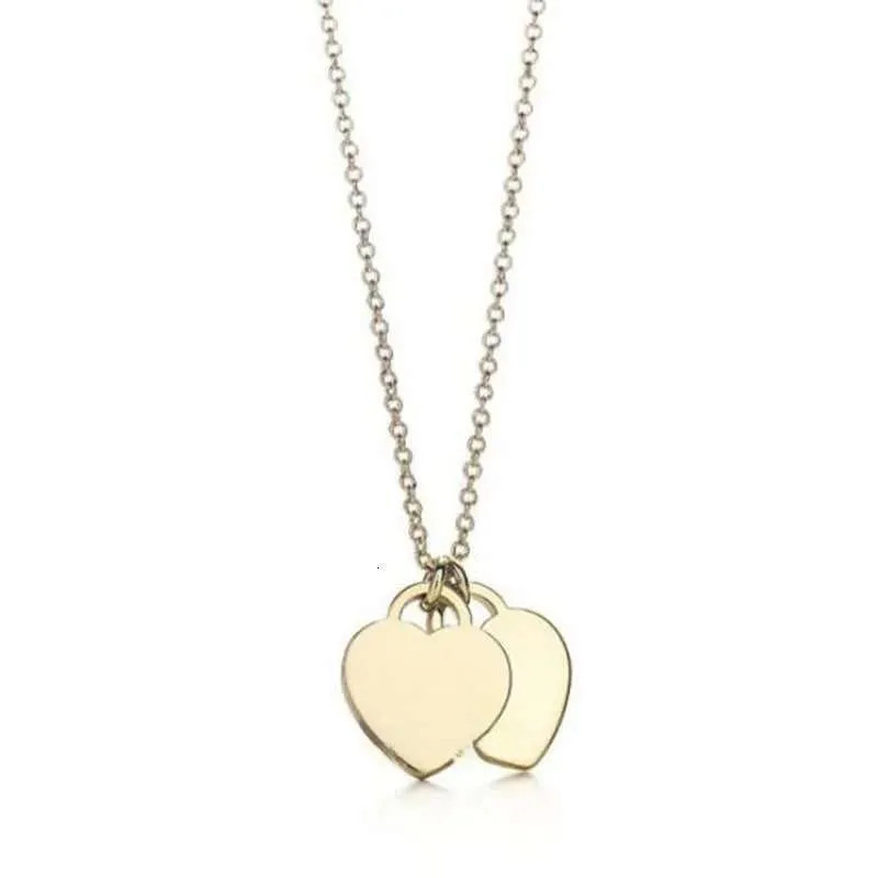 Charming Necklaces Heart shape Designer Gold Double Love Necklace Valentine Day Mothers' day Love... | DHGate