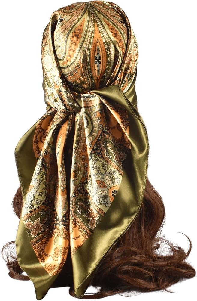 Floerns Women's Paisley Print Headscarf Square Hair Scarf Silk Satin Bandana | Amazon (US)