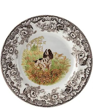 SpodeFestive Fall Collection Woodland Hunting Dogs Spaniel Dinner Plate | Dillard's
