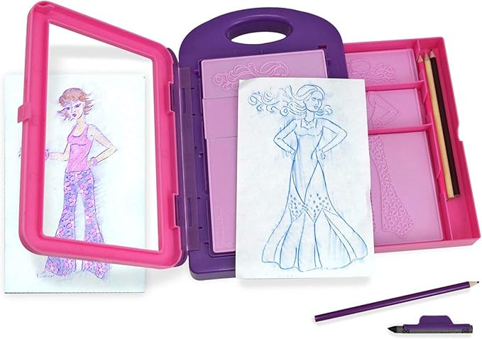 Melissa & Doug Fashion Design Art Activity Kit - 9 Double-Sided Rubbing Plates, 4 Pencils, Crayon... | Amazon (US)