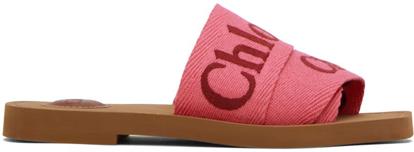 Chloé - Pink Woody Sandals | SSENSE