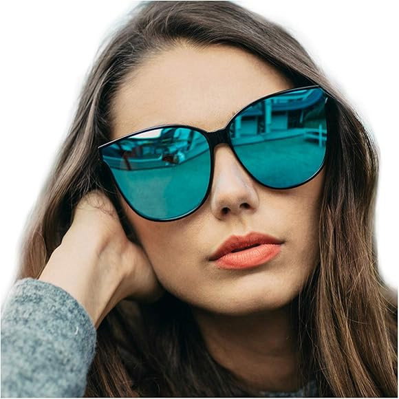 Cat Eyes Sunglasses for Women, Polarized Oversized Fashion Vintage Eyewear for Driving Fishing - ... | Amazon (US)