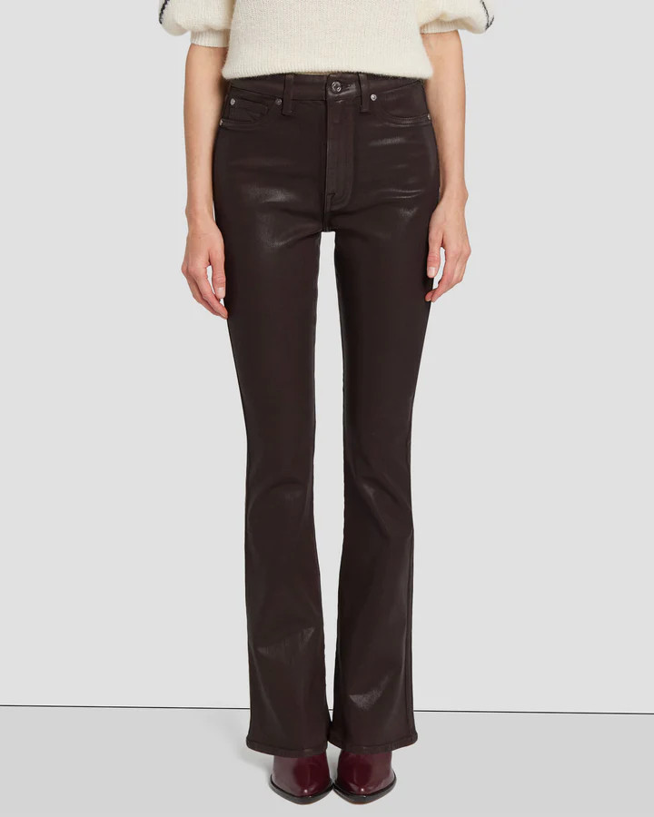 Tailorless UHR Skinny Boot in Coated Chocolate | 7 For All Mankind
