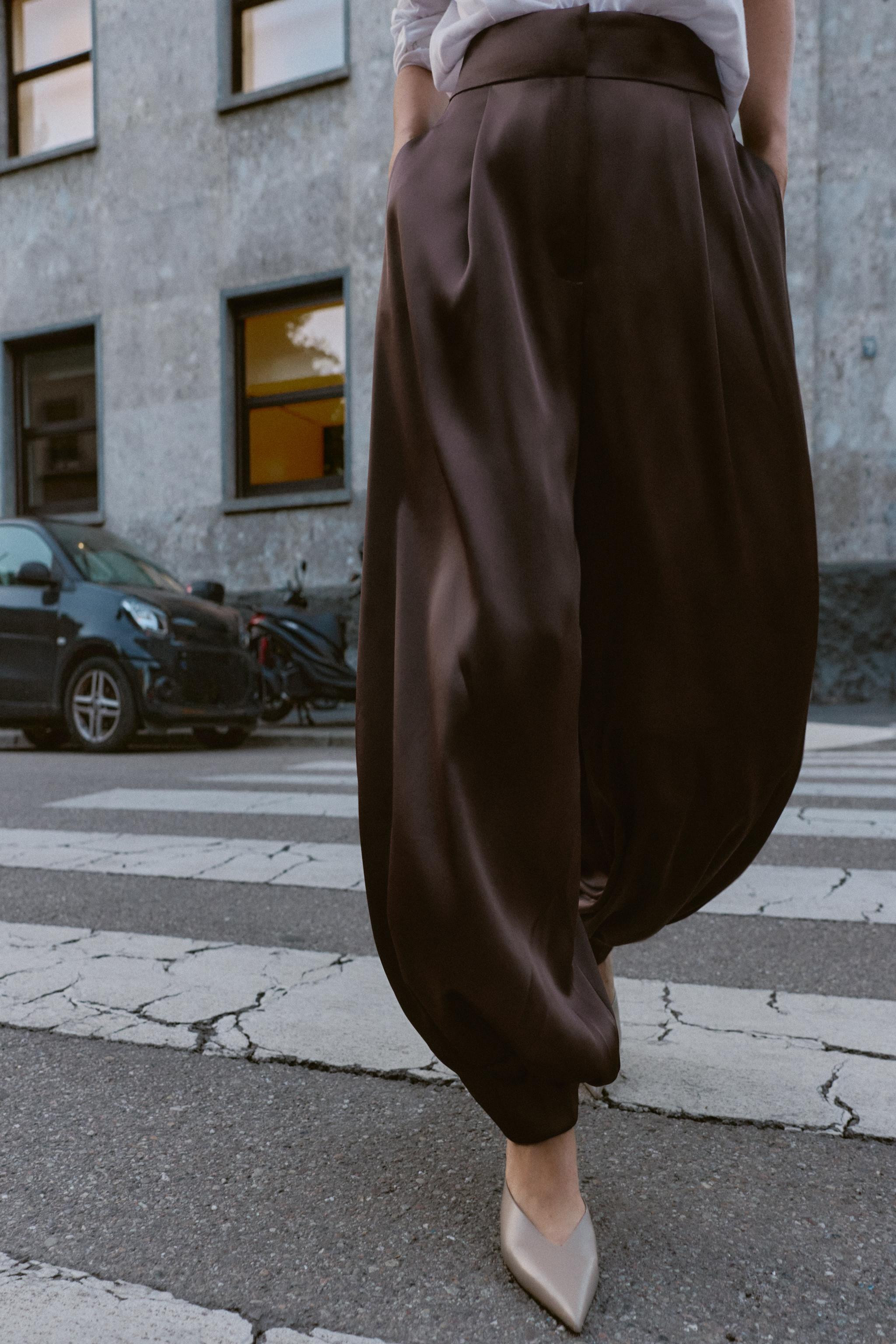 SATIN BLOOMER TROUSERS | Zara UK