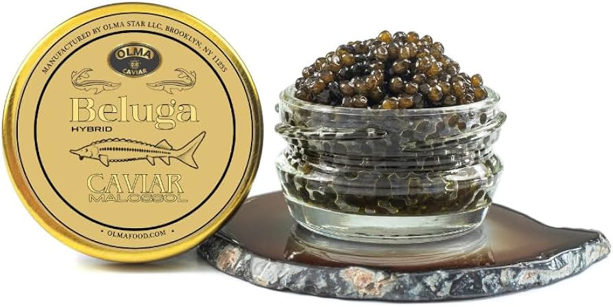 OVERNIGHT SHIPPING - OLMA Beluga Hybrid Black Caviar - Rated Top Caviar in the World - 1 oz / 28 ... | Amazon (US)