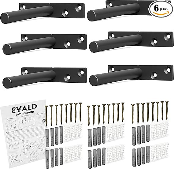 EVALD Heavy Duty Floating Shelf Bracket | 4-Inch Floating Mantel Mount, Blind Shelf Supports, and... | Amazon (US)