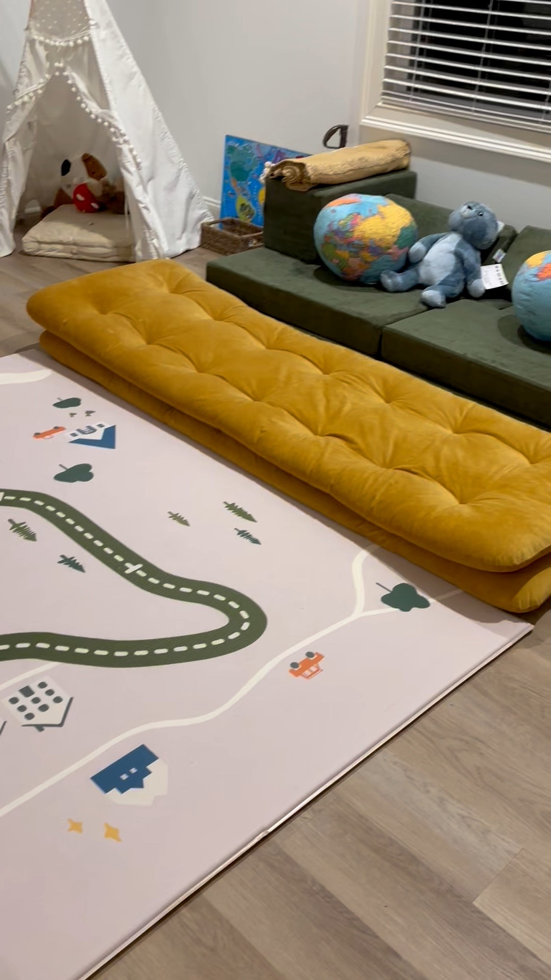This is one of my all time favorite mats for a playroom or child’s area. It’s SO thick and everyone always compliments the comfort when they come over for playdates. It’s held up great and is reversible! Highly highly recommend investing in a good play mat for the kiddos. Also… very easy to wipe off play-doh ha!


#LTKKids #LTKFamily #LTKHome