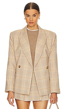 Song of Style Ansley Blazer in Camel Multi Check from Revolve.com | Revolve Clothing (Global)