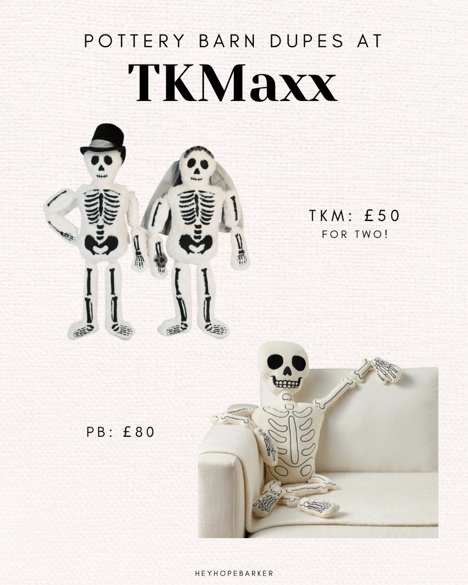 I’m always in for a Pottery Barn dupe! Obsessed with this skeleton duo! Till death do us part am I right? 💀🕸️

#AugustBrandSpotlight #LTKautumn #LTKhome