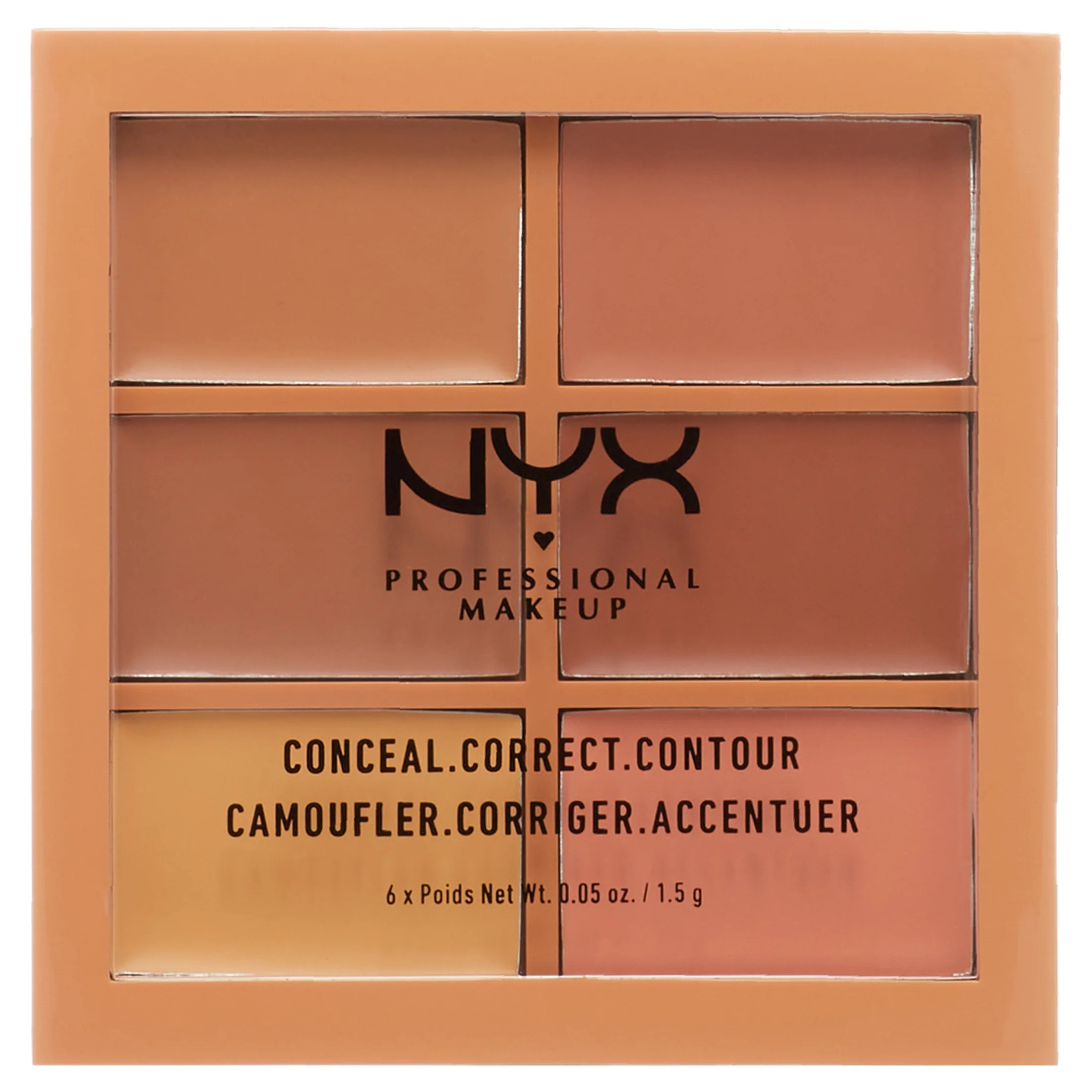 NYX Professional Makeup Conceal Correct Contour Palette, Medium, 6 colors | Walmart (US)
