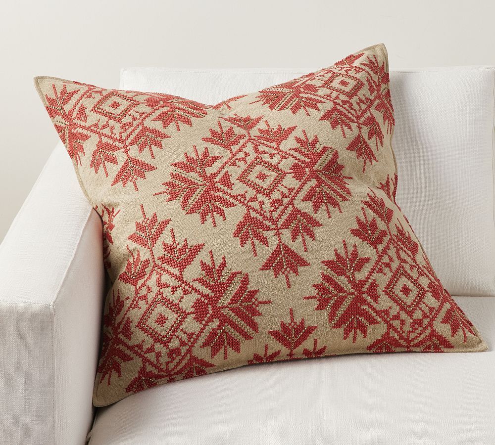 Northway Embroidered Snowflake Pillow | Pottery Barn (US)