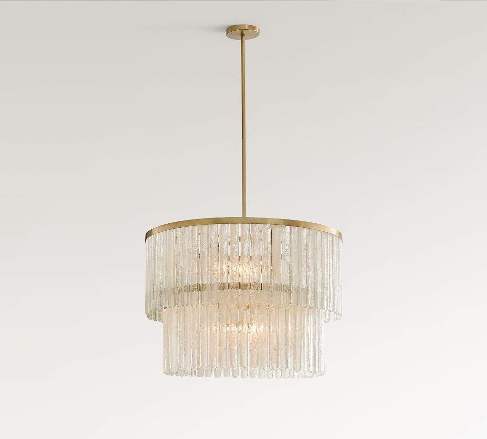 Kiara Tiered Glass Round Chandelier (24"-30") | Pottery Barn (US)