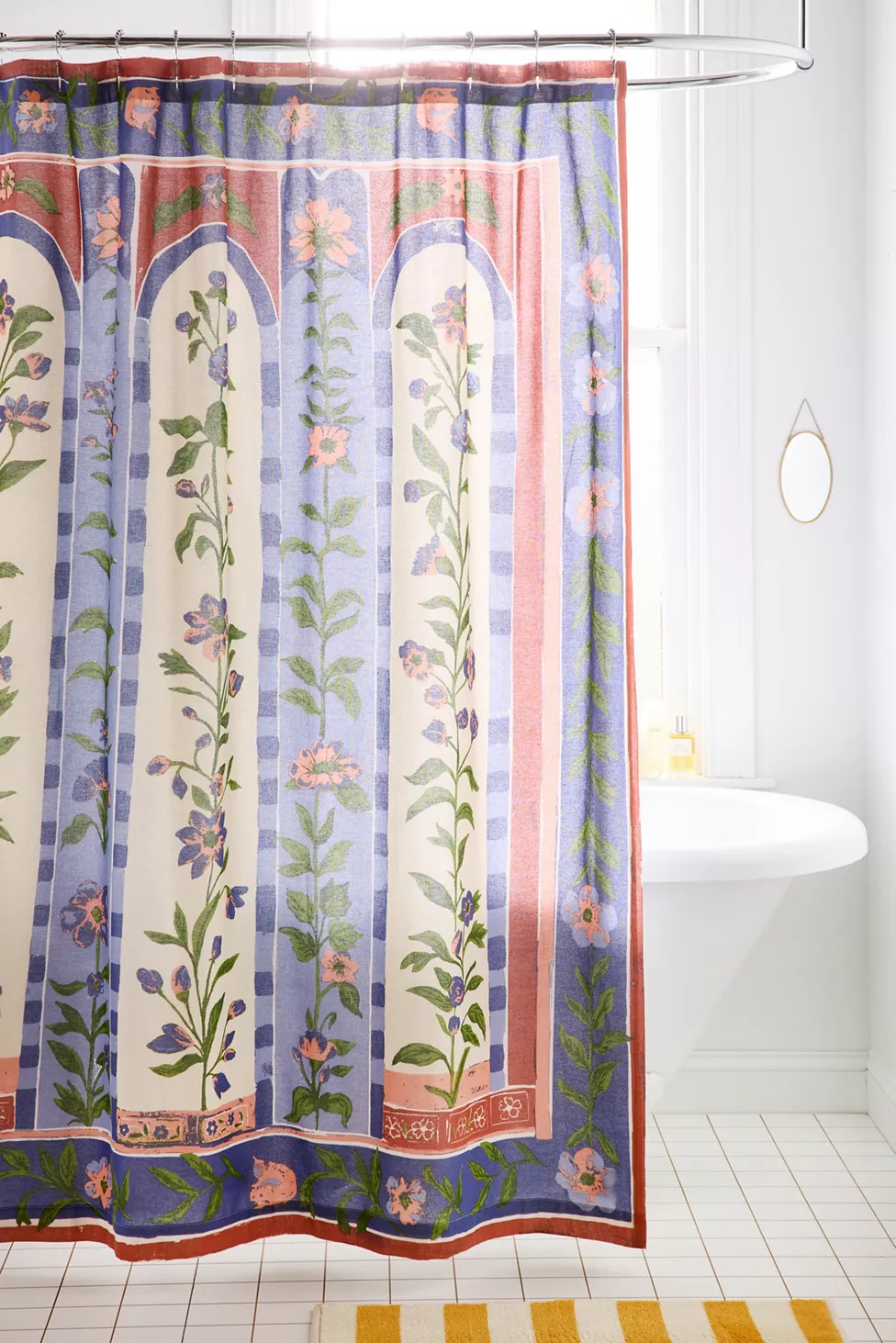 Aria Folk Floral Patterned Shower Curtain | Urban Outfitters (US and RoW)