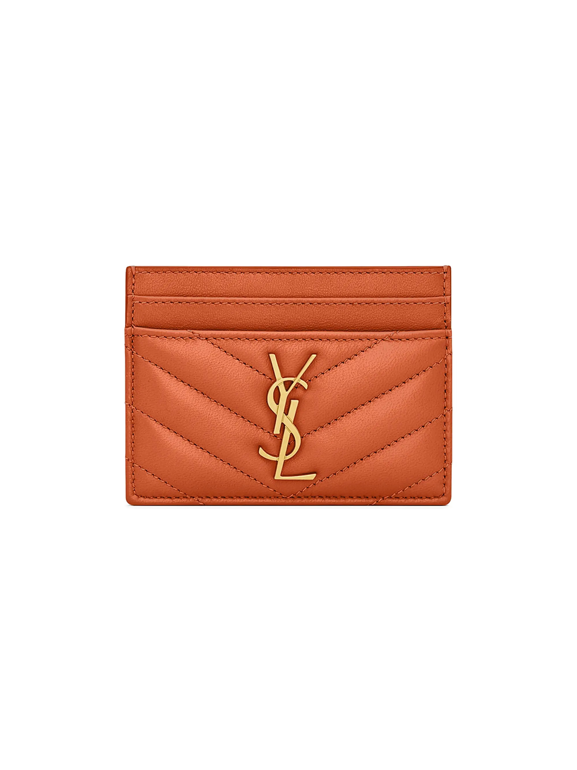 Saint Laurent Cassandre Matelass Card Case in Lambskin | Saks Fifth Avenue | Saks Fifth Avenue